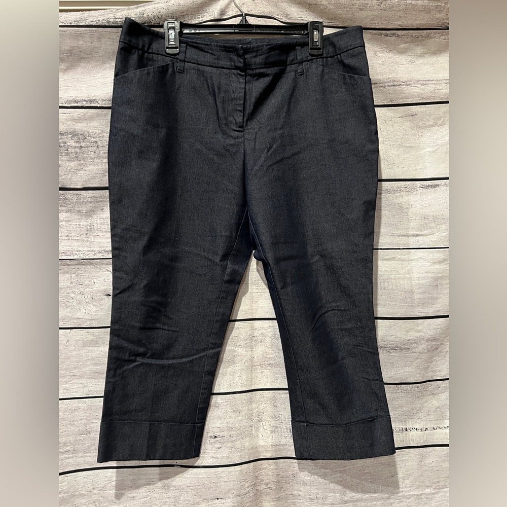 New York & Company Denim Dark Wash Capri Pants Size 14 Stretch